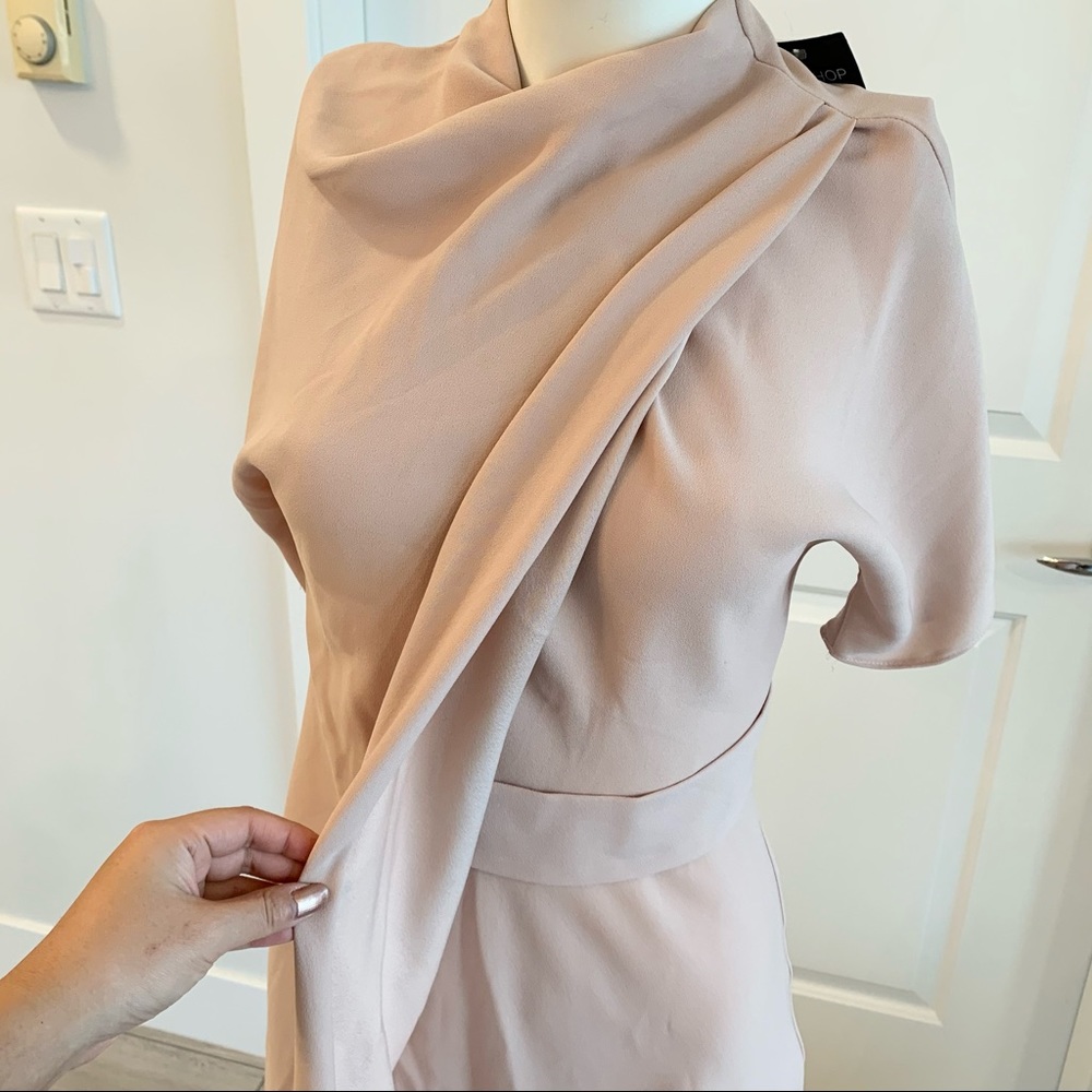 BNWT Topshop dusty pink midi wrap dress